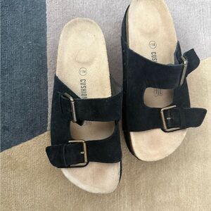 Cushion Walk Black Suede Women's Mules